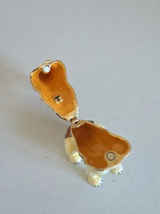 NIB TREASURES | Decorative Trinket Box French Bulldog Enamel Crystals - Picture 5 of 7